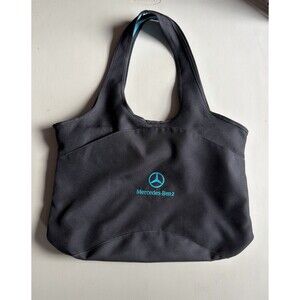 Mercedes-Benz Black Tote Bag Blue Interior Shoulder Travel Gym Shopper EUC